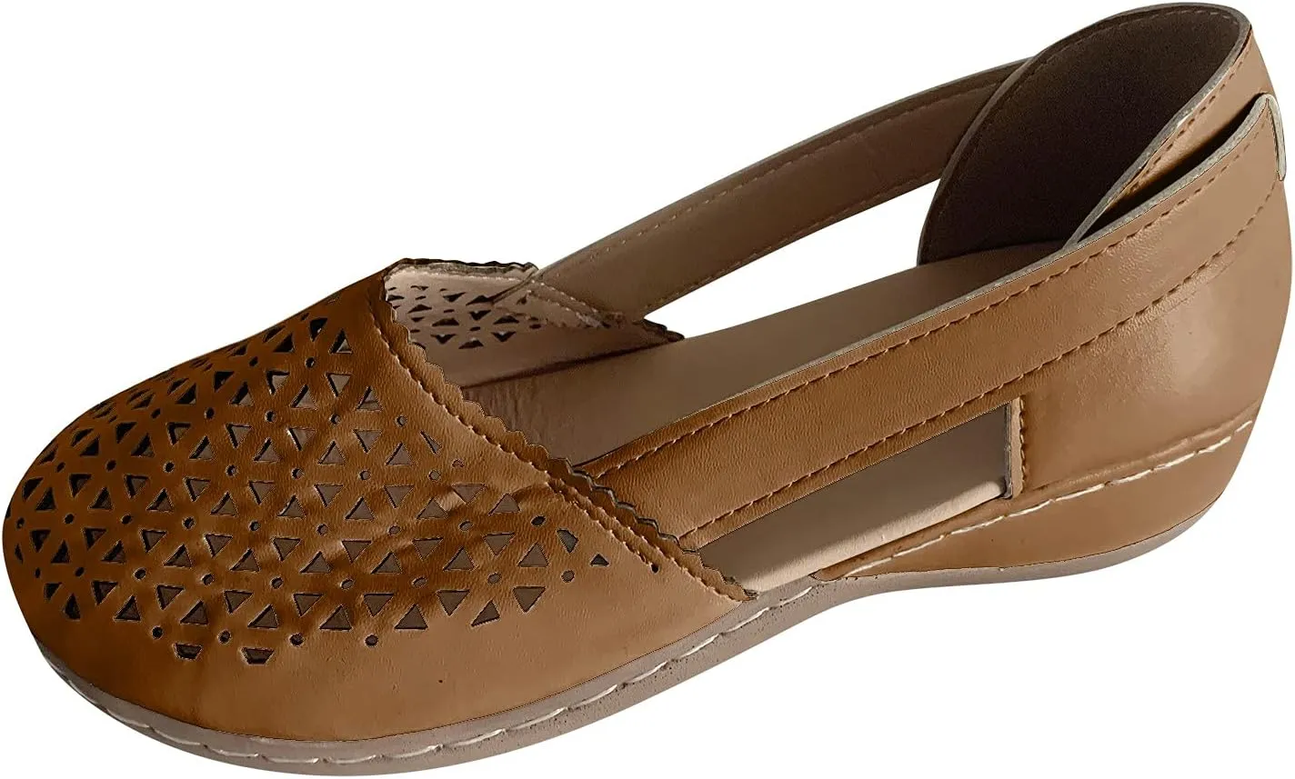 Eduavar Orthopedic Sandals for Women, Womens Sandals Comfortable Closed Toe Casual Hollow Out Shoes Orthotic Wedge Sandals