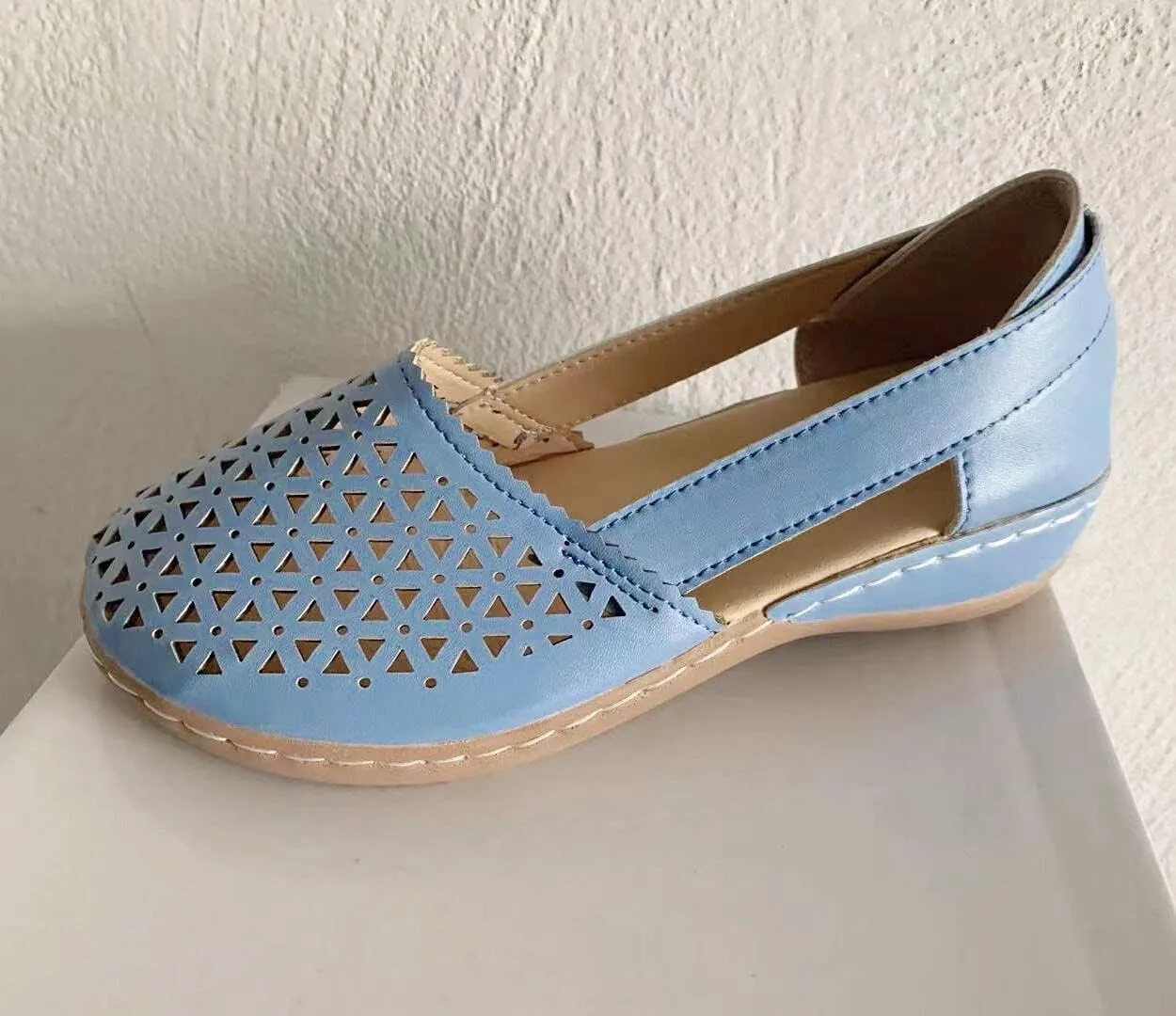 Eduavar Orthopedic Sandals for Women, Womens Sandals Comfortable Closed Toe Casual Hollow Out Shoes Orthotic Wedge Sandals