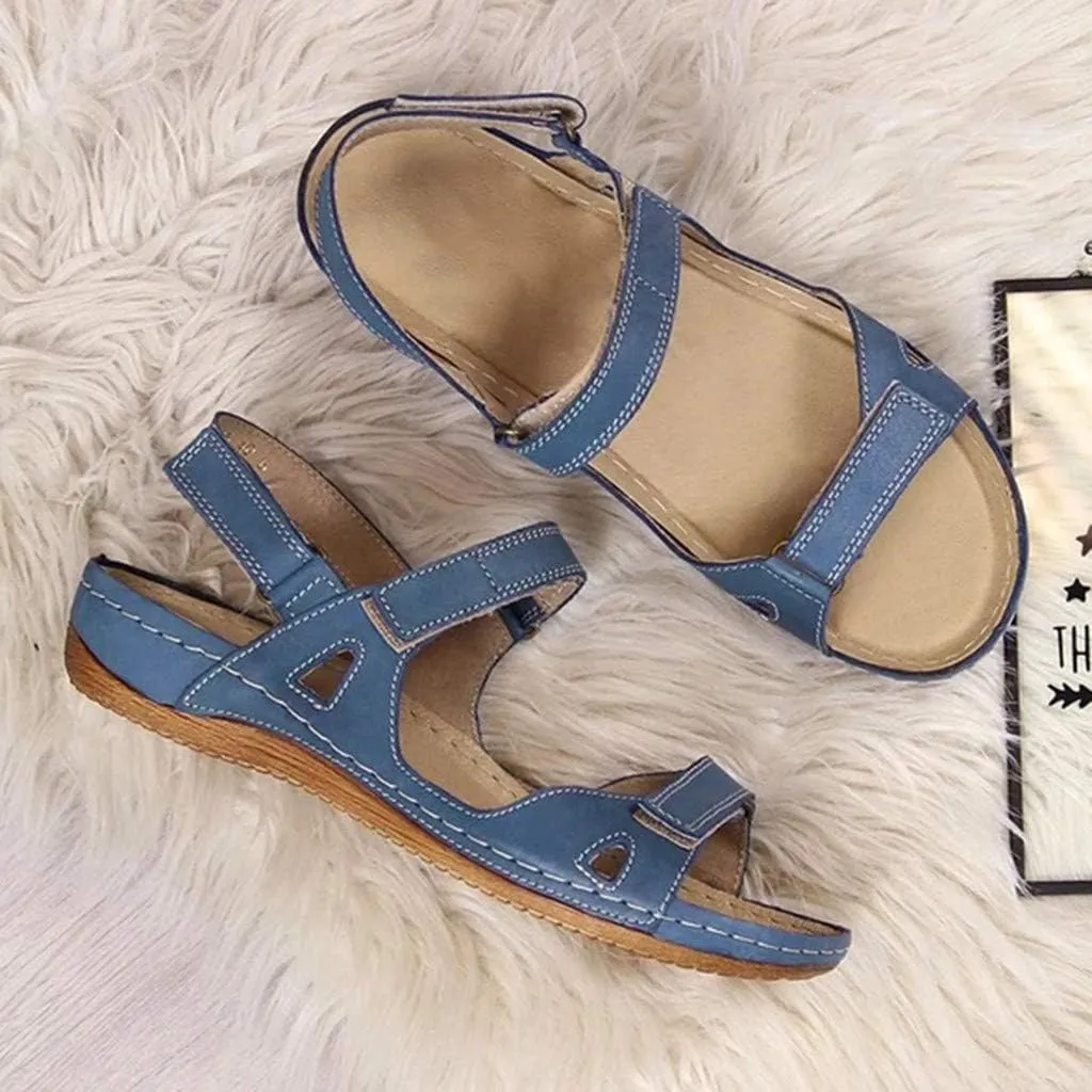 Eduavar Sandals for Women 2023, Orthopedic Sandals for Women Open Toe Ankle Strap Wedge Sandals Summer Dress Shoes