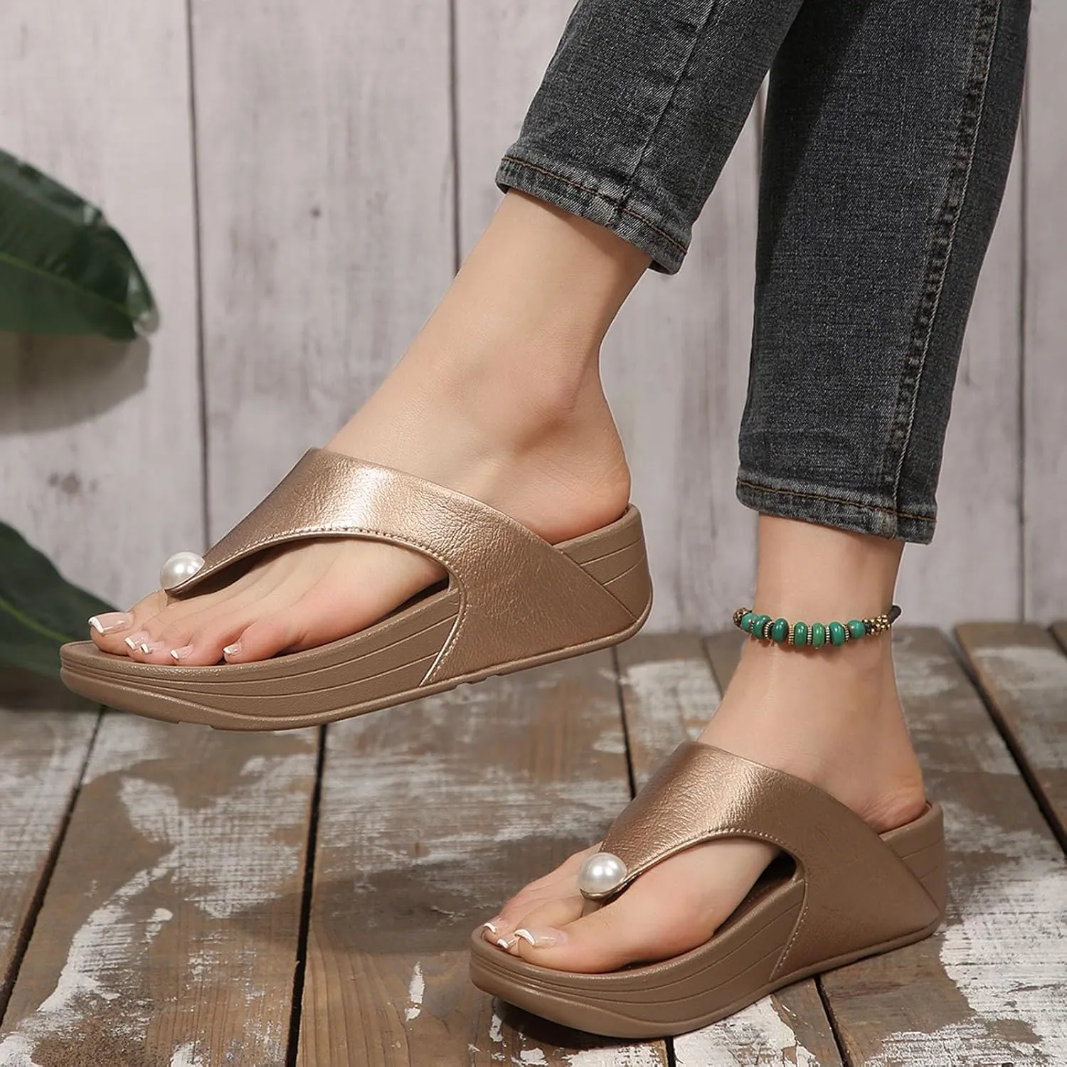 Eduavar Sandals for Women 2025 Comfortable Ankle Strap Platform Sandals Casual Non-Slip Summer Shoes Cork Wedges Slides