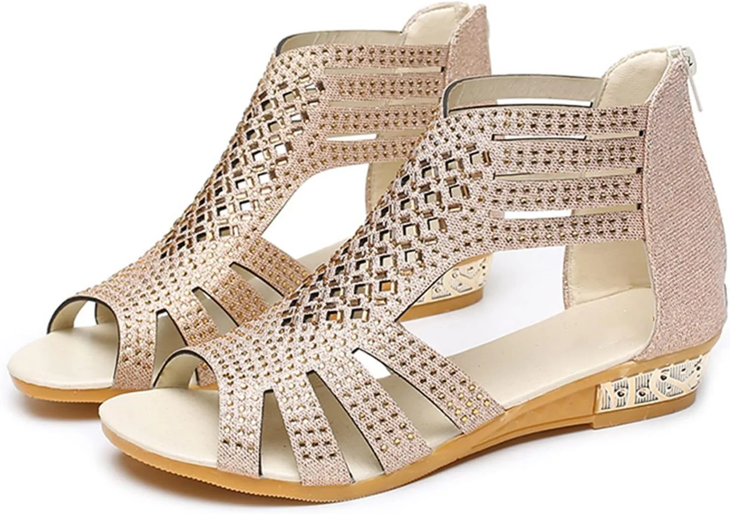 Eduavar Sandals for Women Dressy, Orthopedic Sandals for Women Open Toe Sandals Casual Heel Sandals with Ankle Strap