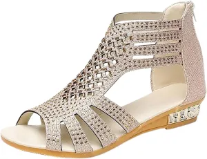 Eduavar Sandals for Women Dressy, Orthopedic Sandals for Women Open Toe Sandals Casual Heel Sandals with Ankle Strap