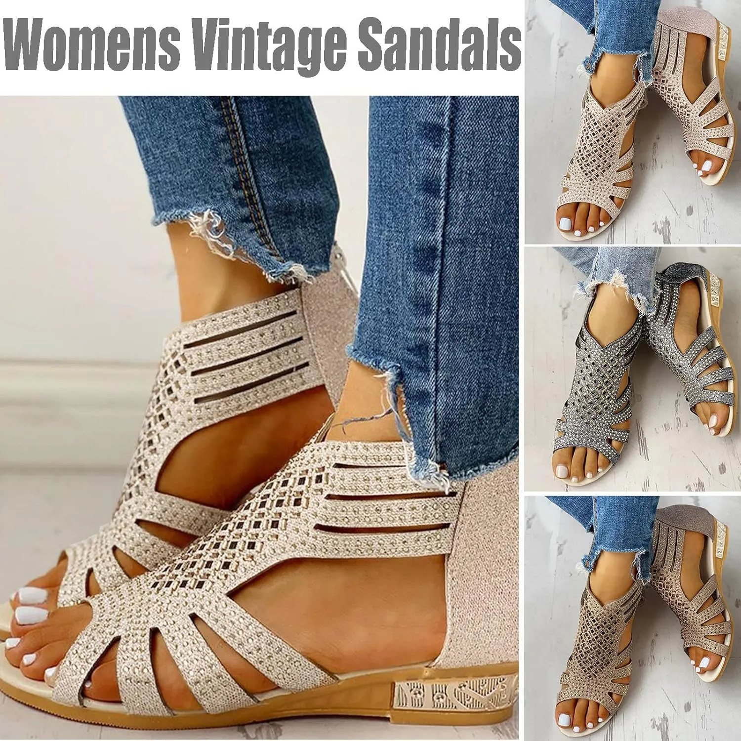 Eduavar Sandals for Women Dressy, Orthopedic Sandals for Women Open Toe Sandals Casual Heel Sandals with Ankle Strap