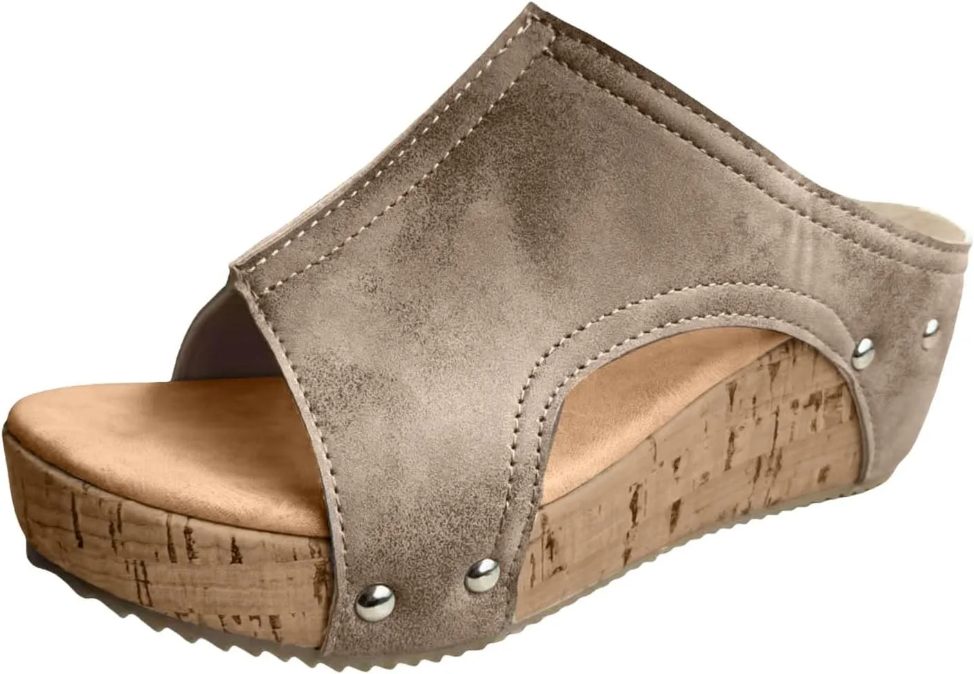 Eduavar Sandals Women Dressy Summer Flat, Sandals Women Fashion Dressy Ring Toe Platform Wedge Sandals Slip On Shoes