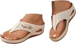 Eduavar Wedge Sandals for Women, Wedge Sandals for Women Comfy Platform Sandals Open Toe Slippers Treavl Sandals