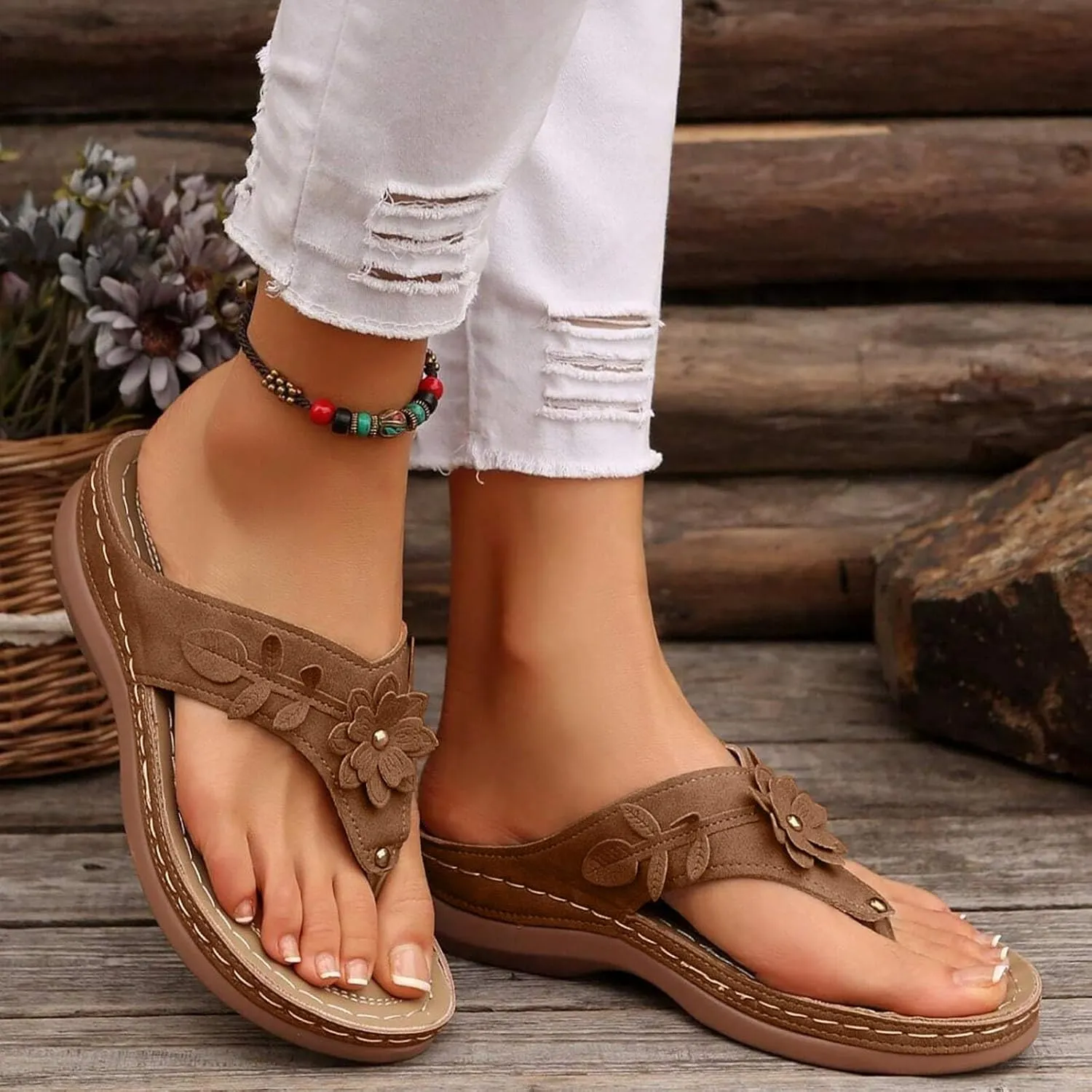 Eduavar Wedge Sandals for Women, Wedge Sandals for Women Comfy Platform Sandals Open Toe Slippers Treavl Sandals