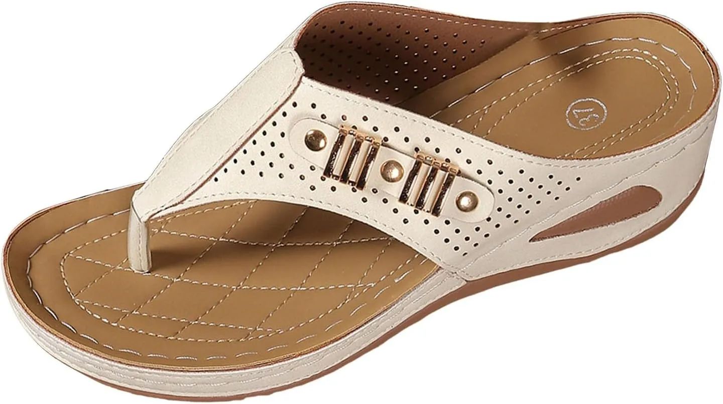 Eduavar Wedge Sandals for Women, Wedge Sandals for Women Comfy Platform Sandals Open Toe Slippers Treavl Sandals
