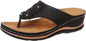 Eduavar Women's Dressy Fashion Sandals - Leopard Print Wedge Open Toe Flat