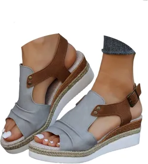 Eduavar Womens Sandals Casual Comfort Non Slip Walking Platform Sandals with Arch Support Lightweight Summer Beach Footwear