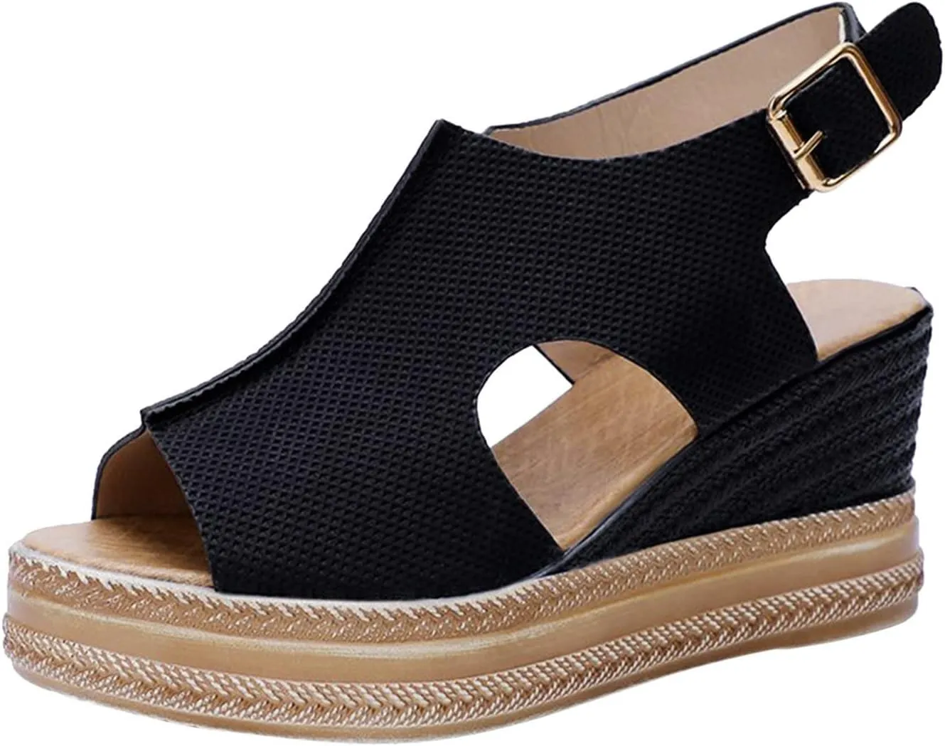 Eduavar Womens Sandals, Womens Sandals Casual Summer High Platform Sandals Espadrille Ankle Strap Sandals