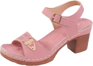 Eduavar Women's Wedge Sandals, Orthopedic Leather Peep Toe Cutout Zipper Chunky Heeled Sandals in White, Brown for Casual Wear