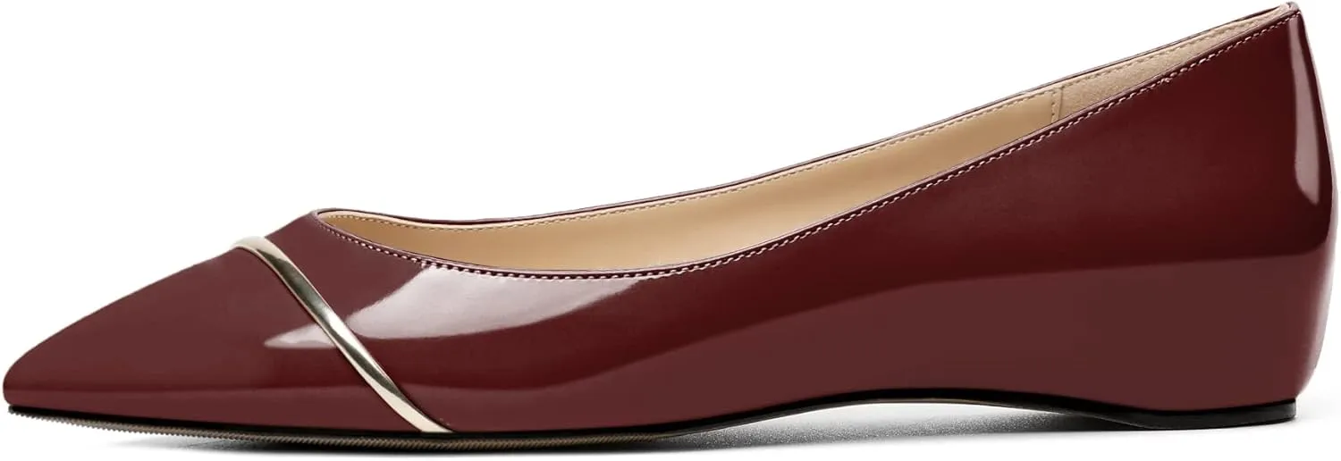 Eldof Flats Shoes Women Comfortable Pointed Toe Slip On Loafer Flats Pumps for Office Casual Dressy