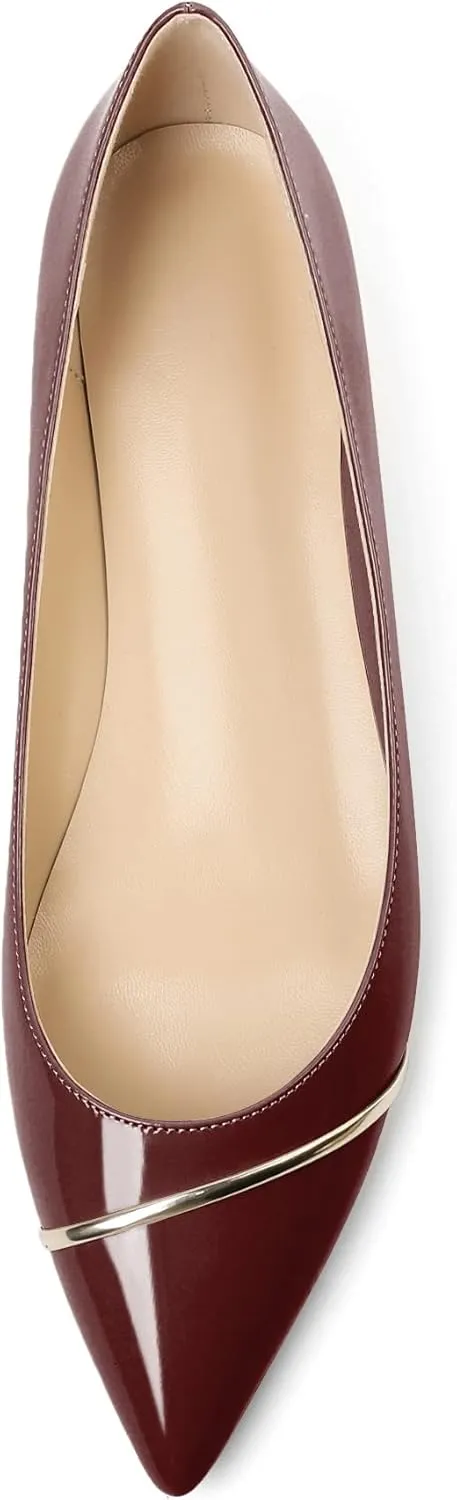Eldof Flats Shoes Women Comfortable Pointed Toe Slip On Loafer Flats Pumps for Office Casual Dressy