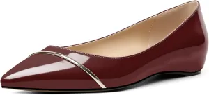 Eldof Flats Shoes Women Comfortable Pointed Toe Slip On Loafer Flats Pumps for Office Casual Dressy