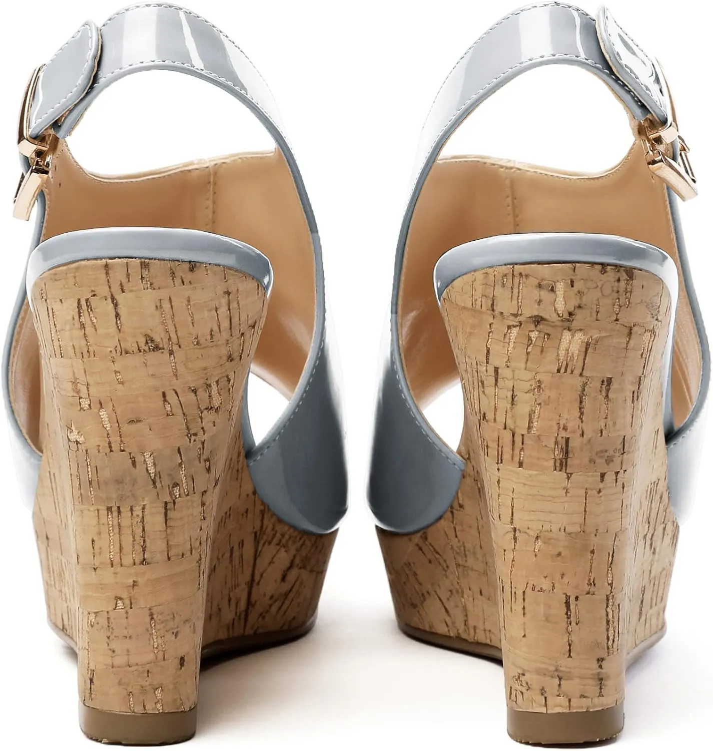 Eldof Platform Wedge Sandals for Women Peep Toe Slingbck High Heel Wedge Sandals Platform Wooden Heels for Dress Summer Party Evening