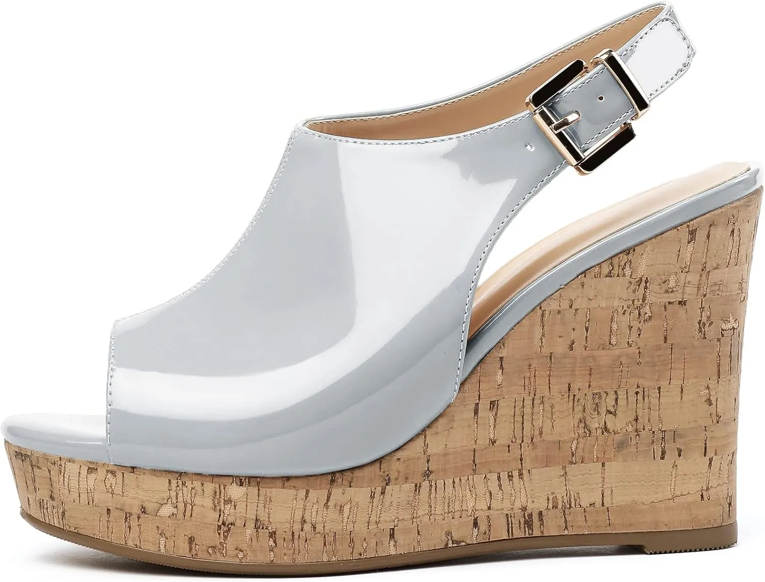 Eldof Platform Wedge Sandals for Women Peep Toe Slingbck High Heel Wedge Sandals Platform Wooden Heels for Dress Summer Party Evening