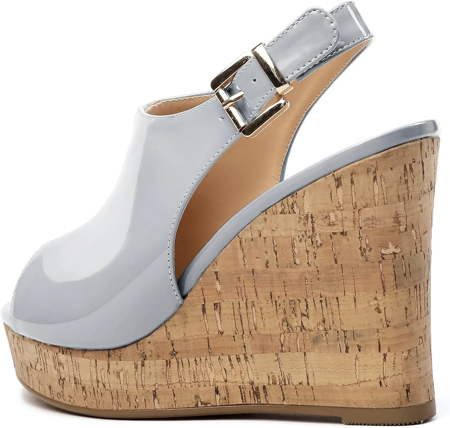 Eldof Platform Wedge Sandals for Women Peep Toe Slingbck High Heel Wedge Sandals Platform Wooden Heels for Dress Summer Party Evening