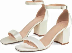Elisabet Tang 2.36 inch Open Toe Ankle Strap Chunky Heels Pump Sandals Party Dress Sandals Daily Work Wedding Buckle Heels Sandals Shoes