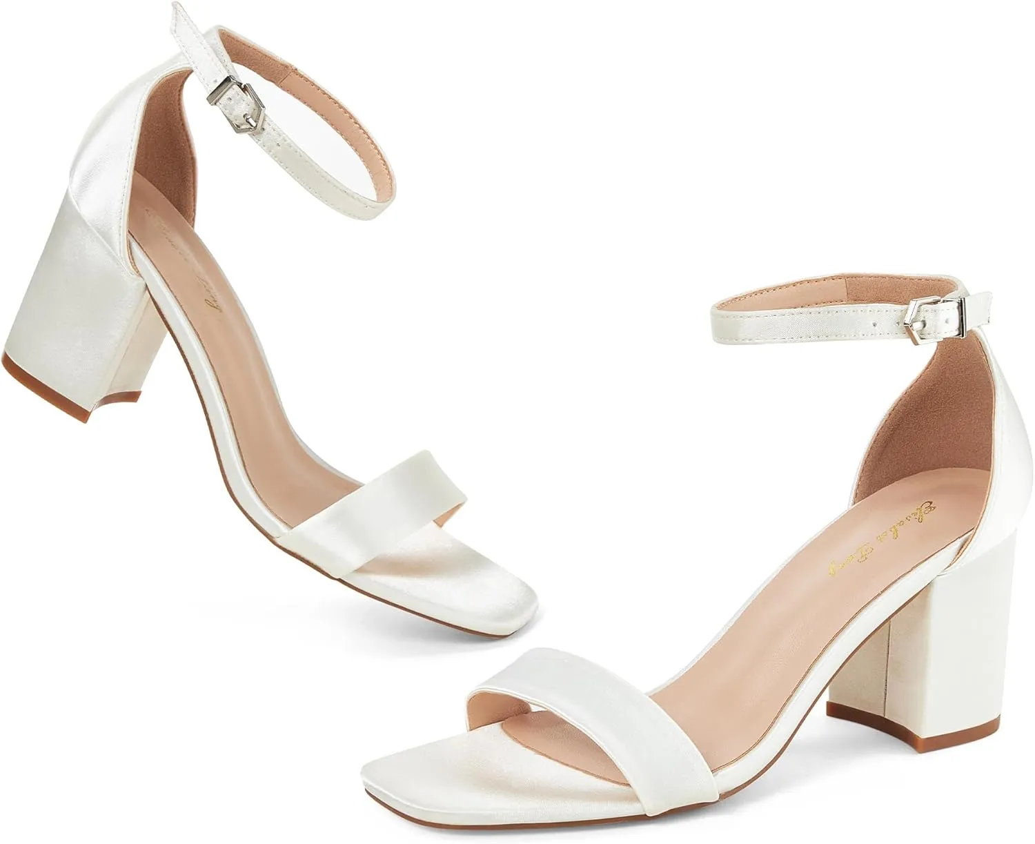 Elisabet Tang 2.36 inch Open Toe Ankle Strap Chunky Heels Pump Sandals Party Dress Sandals Daily Work Wedding Buckle Heels Sandals Shoes