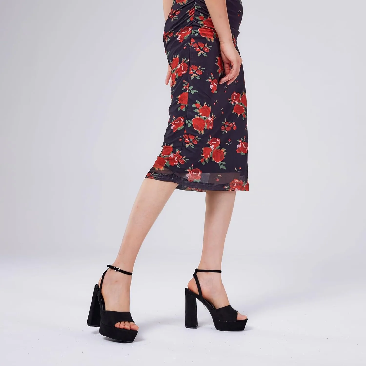 Elisabet Tang Chunky Heeled Platform Sandals for Women,4.7 Inch Block Heels with Open Toe Ankle Strap, Dress Shoes for Wedding Party Homecoming Travel