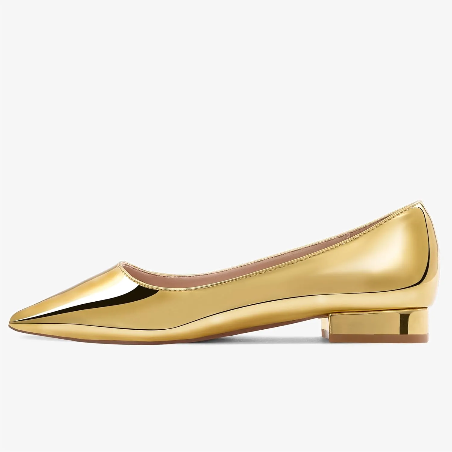 Elisabet Tang Women's Flats Shoes Pointed Toe Casual Chunky Flats Slip on Comfortable Dress Flats Shoes for Lady