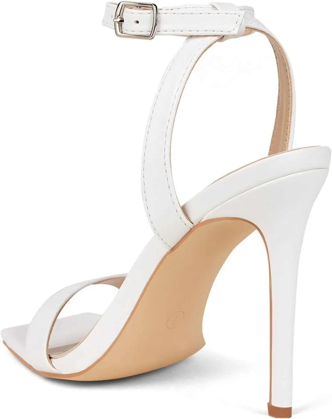 Elisabet Tang Women's Stiletto Heels Ankle Strap Open Square Toe Heeled Sandals Sexy Comfort Strappy Dress High Heel Shoes Lace Up Wedding Party Sandals Shoes