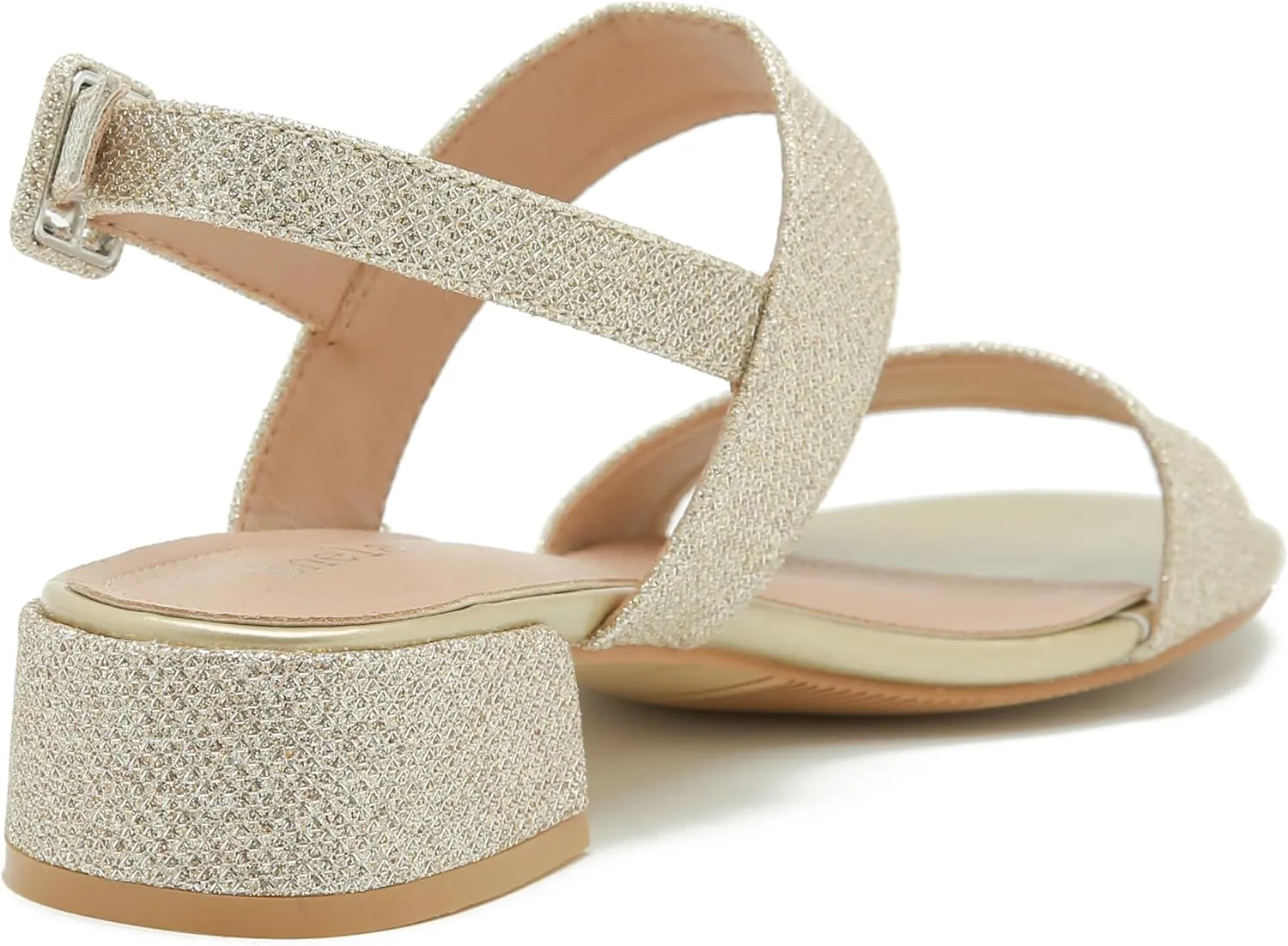 Enelauge Women's Open Toe Ankle Strap Low Block Chunky Heels Sandals Holiday Party Wedding Dress Pumps Shoes