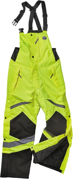 Ergodyne GloWear 8928 Insulated Thermal Bib Overalls, High Visibility, Weather-Resistant