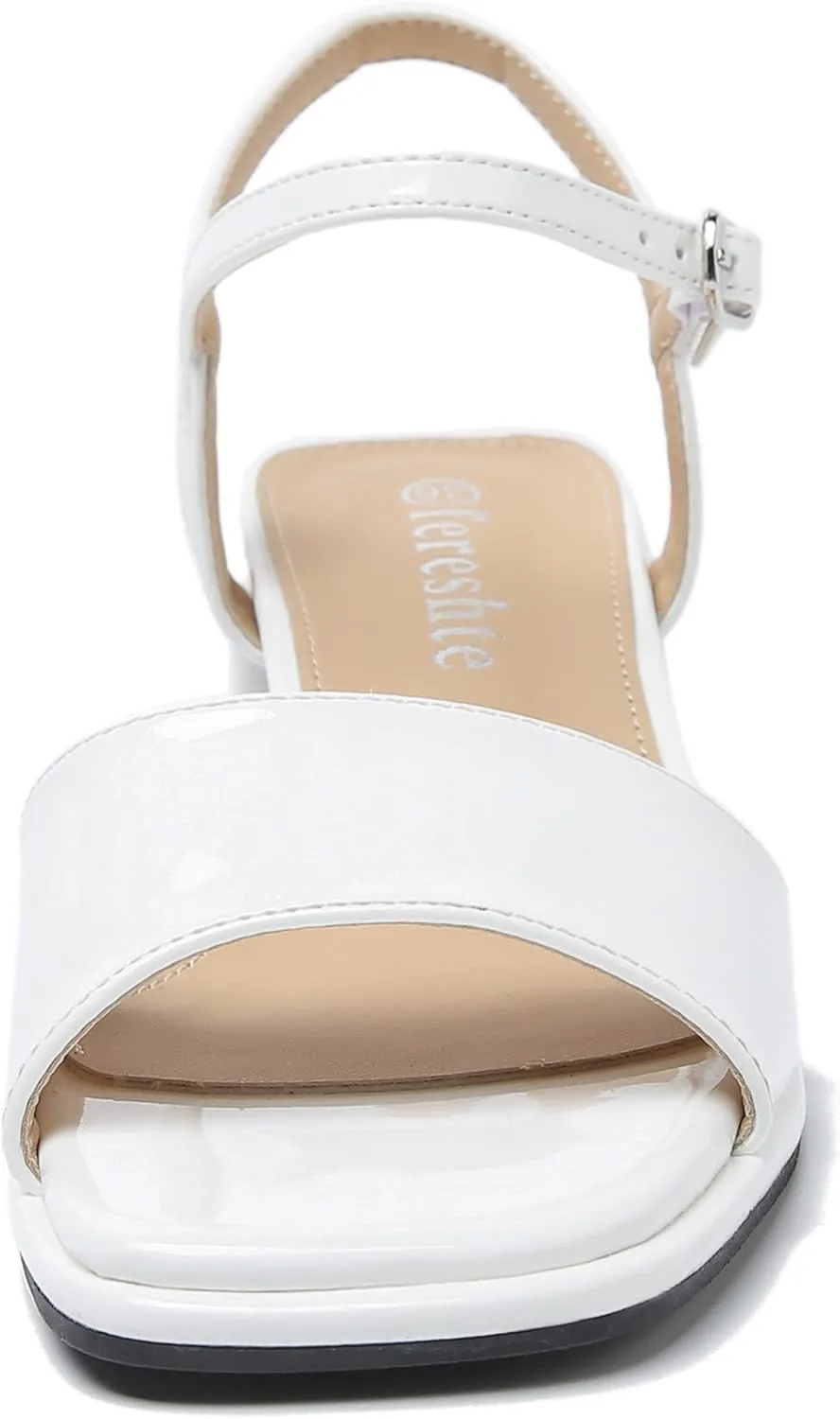 fereshte Women's Ankle Strap Heeled Sandals Open Toe Strappy Low Block Heels Sandals