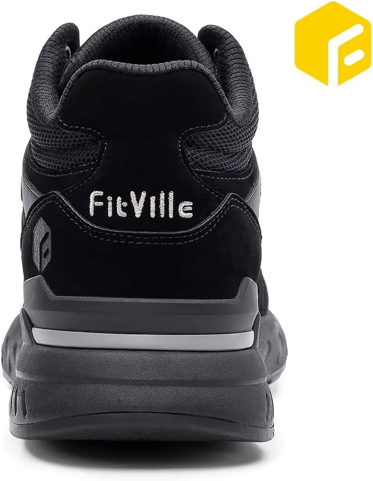 FitVille Wide Basketball Shoes for Men with Flat Feet Extra Wide High-top Sneakers with Ankle Support