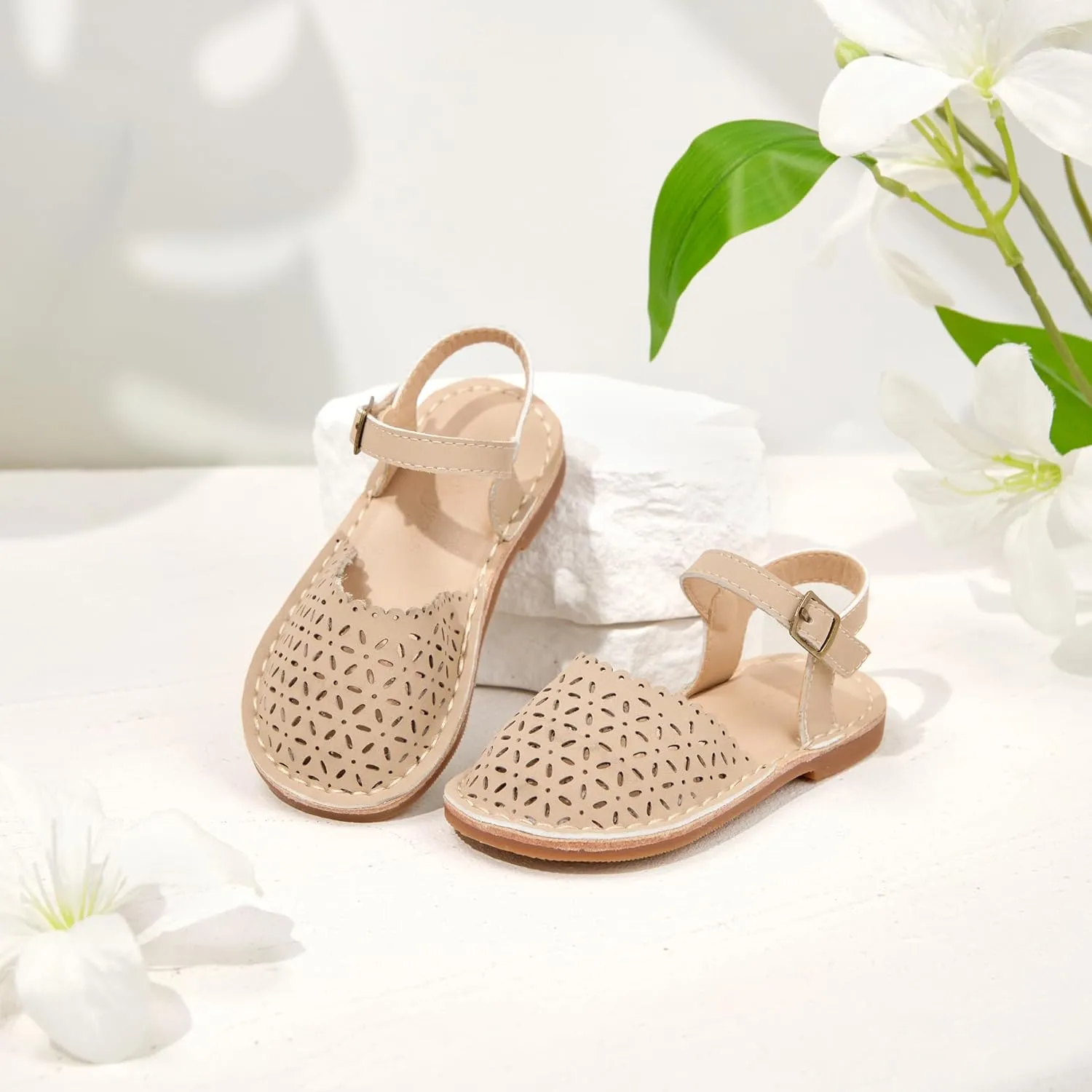 Flaryzone Toddler/Little Kids' Classic Rome Open-Toe Flat Sandals