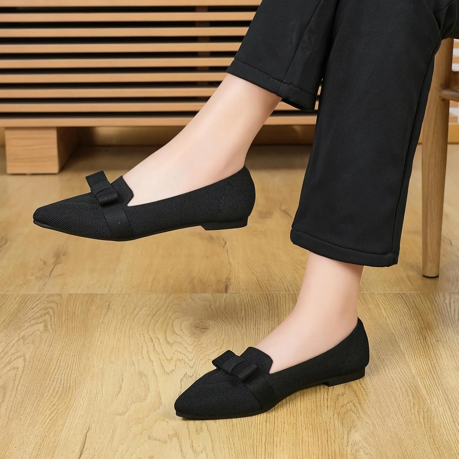Flats for Women Pointed Toe Ballet Flats Shoes Mesh Breathable Comfortable Dressy Casual Slip On Ballerina Walking Flats