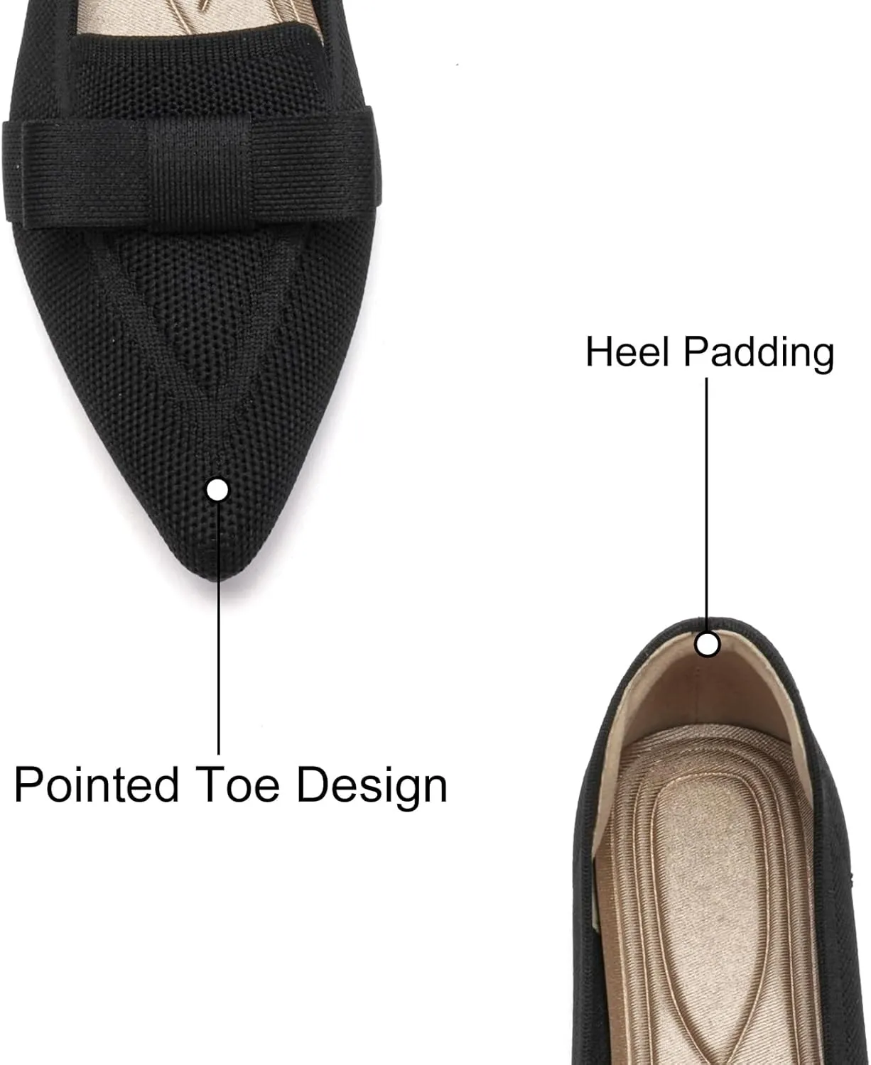 Flats for Women Pointed Toe Ballet Flats Shoes Mesh Breathable Comfortable Dressy Casual Slip On Ballerina Walking Flats