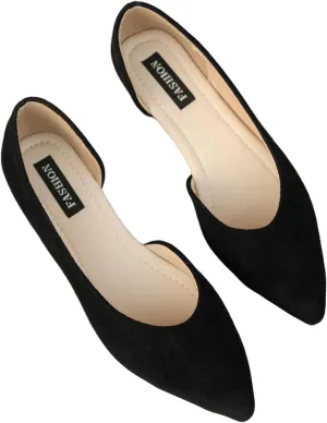 Floerns Women's Elegant Flat Shoes Pointed Toe Slip On Work Dressy Ballet Flats