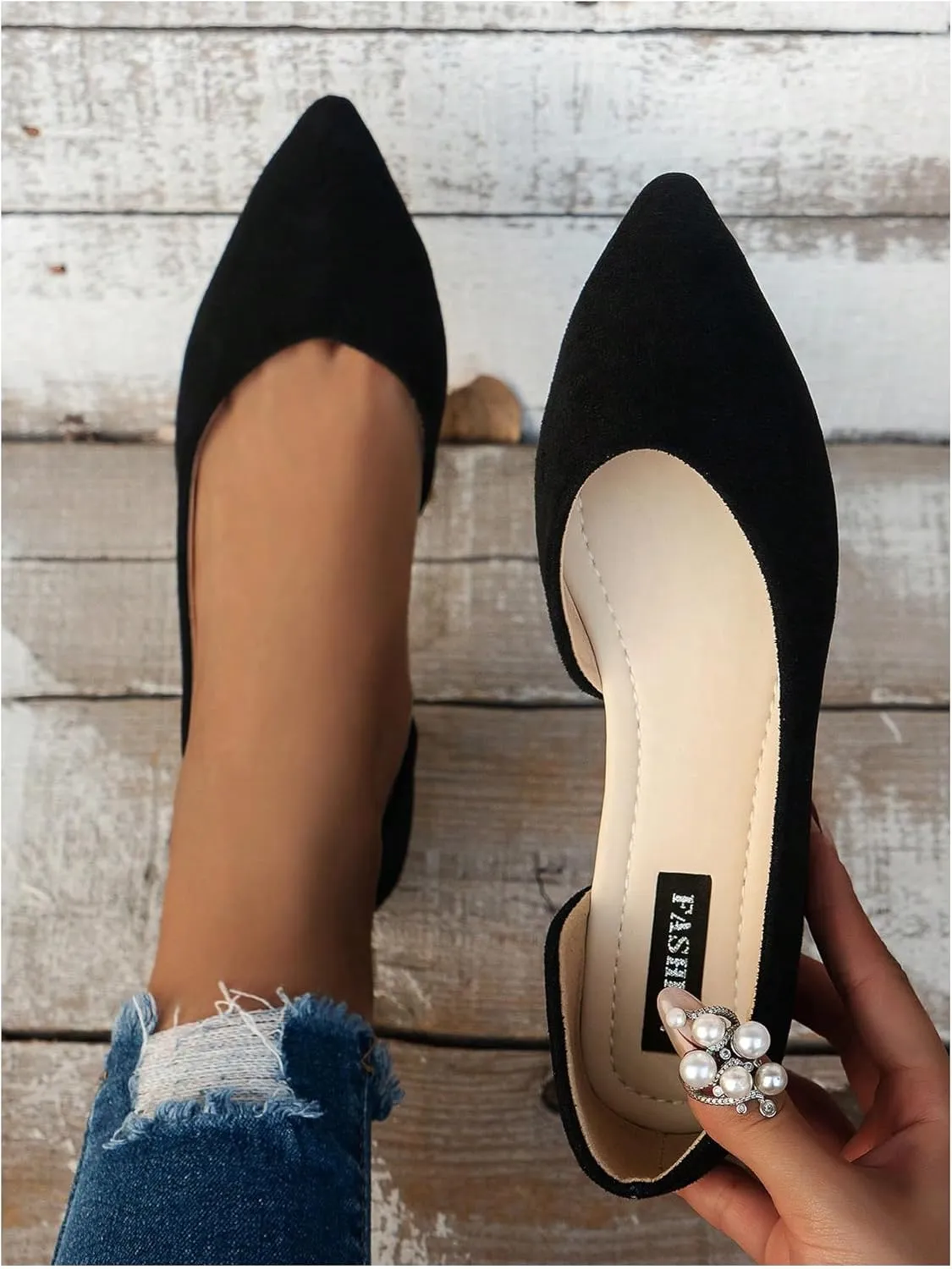 Floerns Women's Elegant Flat Shoes Pointed Toe Slip On Work Dressy Ballet Flats