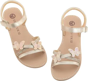 FLYFUPPY Girls Sandals Kids Strap Flat Sandals Open Toe Summer butterfly Casual Sandals