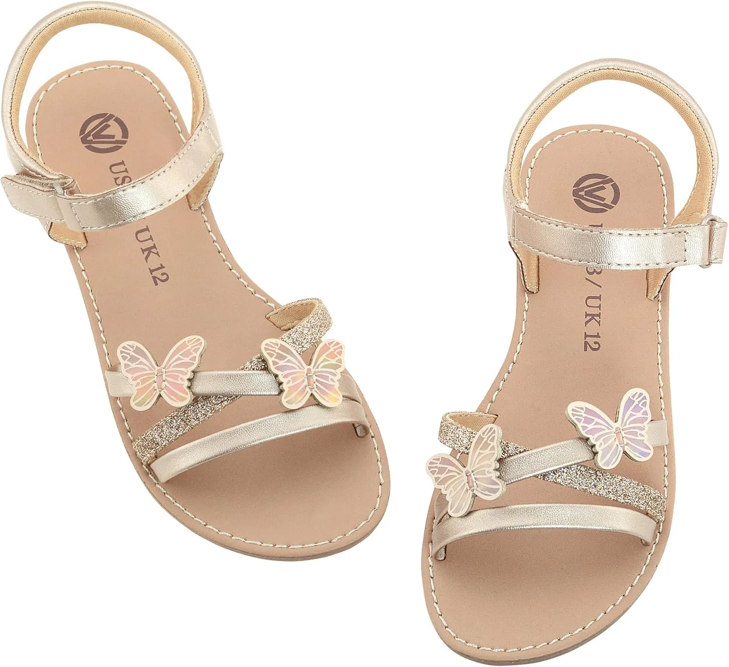 FLYFUPPY Girls Sandals Kids Strap Flat Sandals Open Toe Summer butterfly Casual Sandals