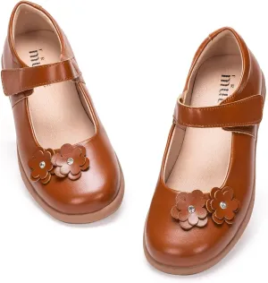 Frank Mully Girls School Shoes Mary Jane Flats Slip-On Uniform Dress Flats for Girl Toddler/Little Kid/Big Kid