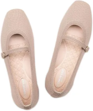 Frank Mully Mary Jane Women Flat Shoes Slip on Square-Toe Washable Shoes Comfortable for Dressy and Work with Ankle Strap
