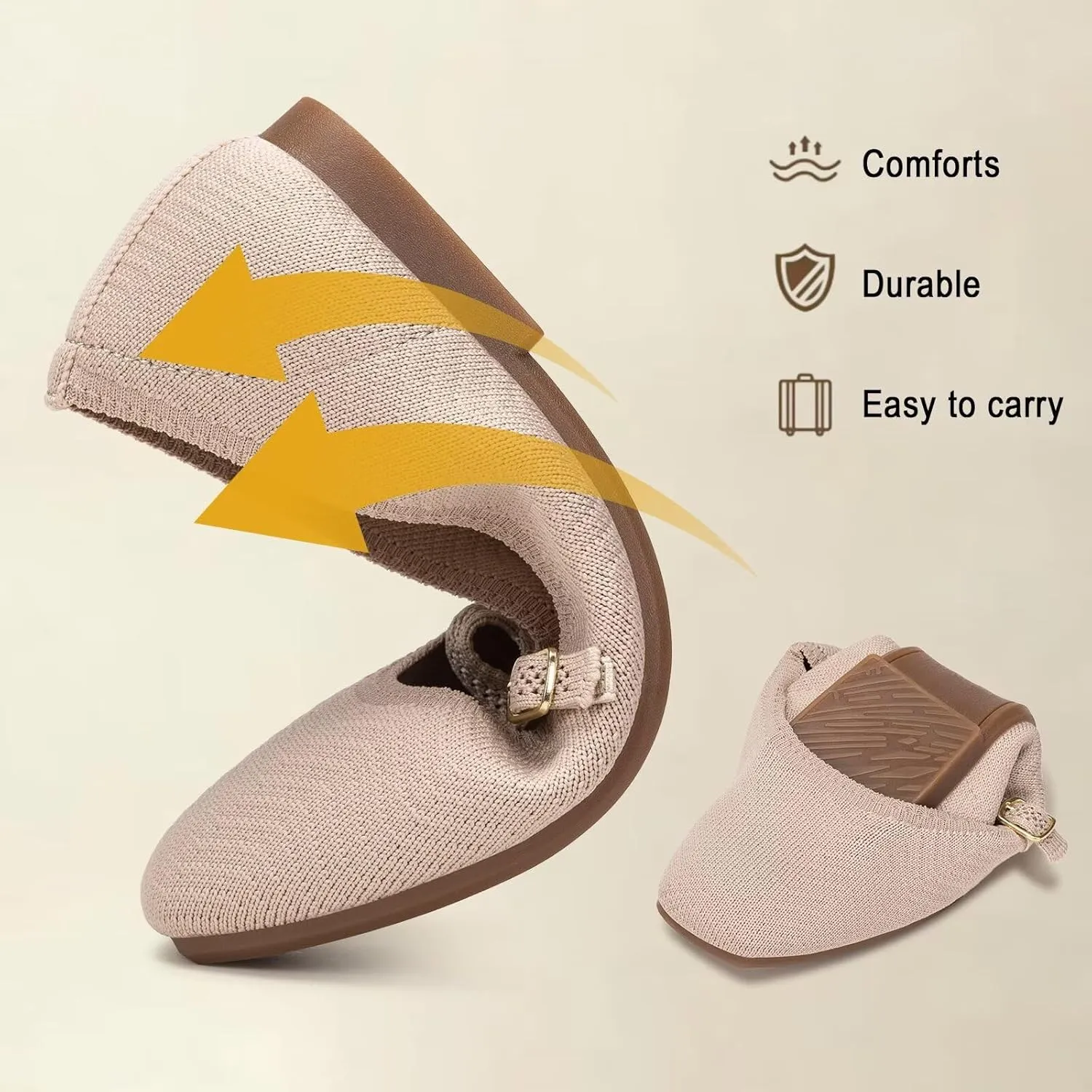 Frank Mully Mary Jane Women Flat Shoes Slip on Square-Toe Washable Shoes Comfortable for Dressy and Work with Ankle Strap