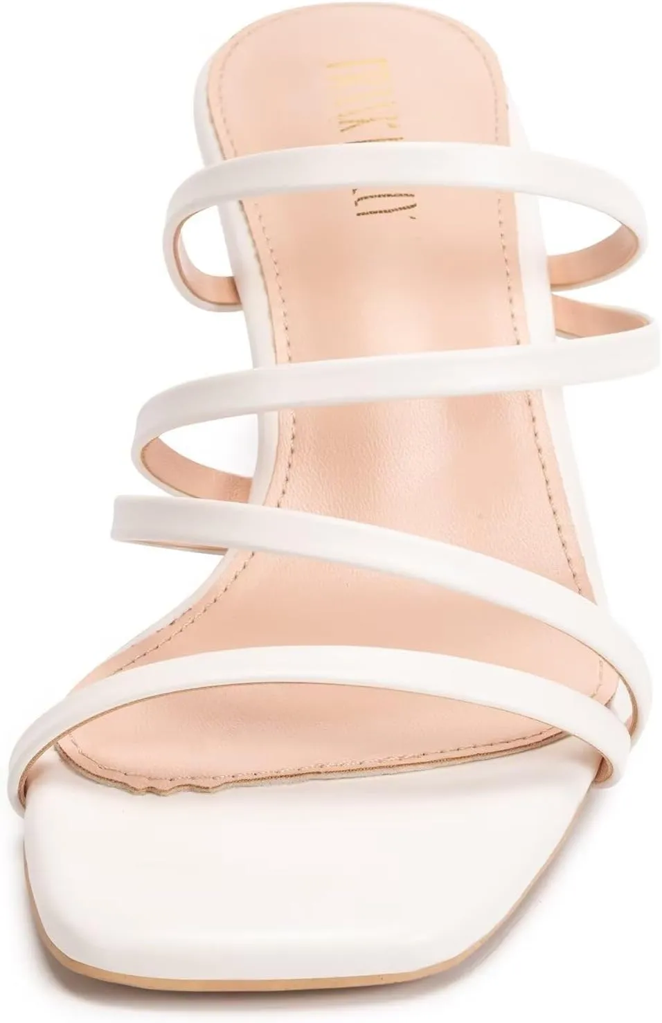 Frank Mully Women's Strappy Heels Comfortable Kitten-Heels Sandals Square Open Toe Cute Wedding Party Evening Prom Dress Pump Sandals Shoes