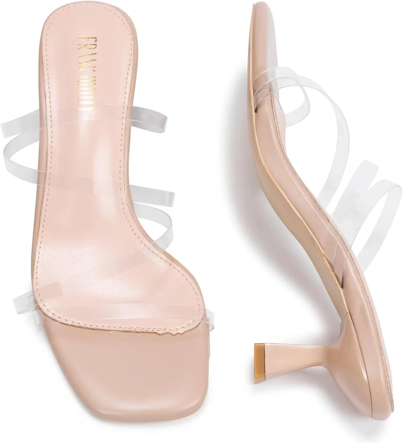 Frank Mully Women's Strappy Heels Comfortable Kitten-Heels Sandals Square Open Toe Cute Wedding Party Evening Prom Dress Pump Sandals Shoes