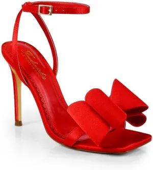 FREDERICK'S OF HOLLYWOOD Open Toe Ankle Strap Bow Stiletto Heel - Elegant Women's Sandals with Bow Detail, Chic High Heel Shoes, FOH-JULIENNE