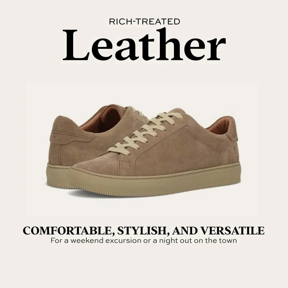 Frye Astor Low Lace Sneakers for Men Crafted from Leather with Artisanal Hand-Tacking Details, Cushioned Poron Footbeds, Padded Collar and Tongue, and Waxed Cotton Laces