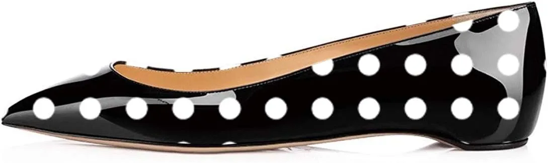 FSJ Women Novelty Pointed Toe Pumps Slip On Multicolored Flats Summer Holiday Casual Dress Shoes Size 4-15 US