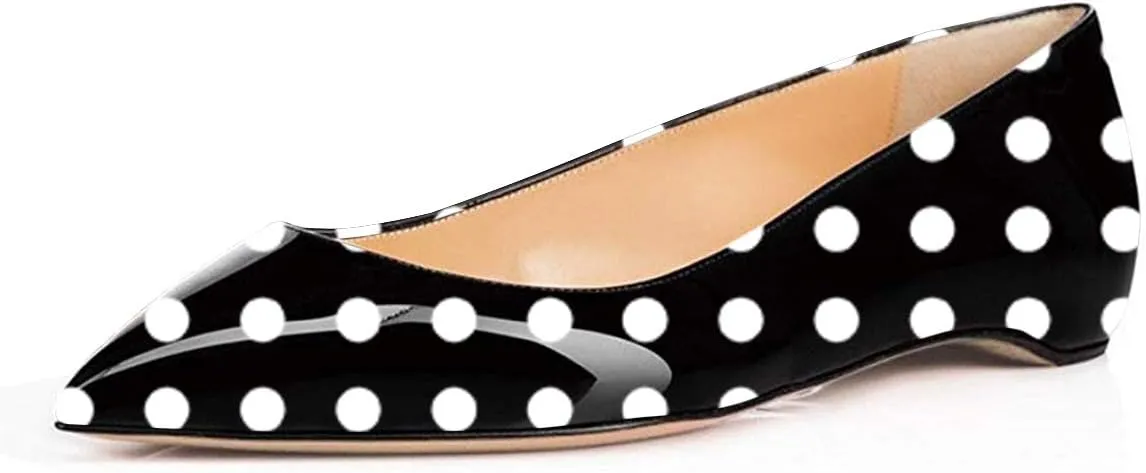 FSJ Women Novelty Pointed Toe Pumps Slip On Multicolored Flats Summer Holiday Casual Dress Shoes Size 4-15 US