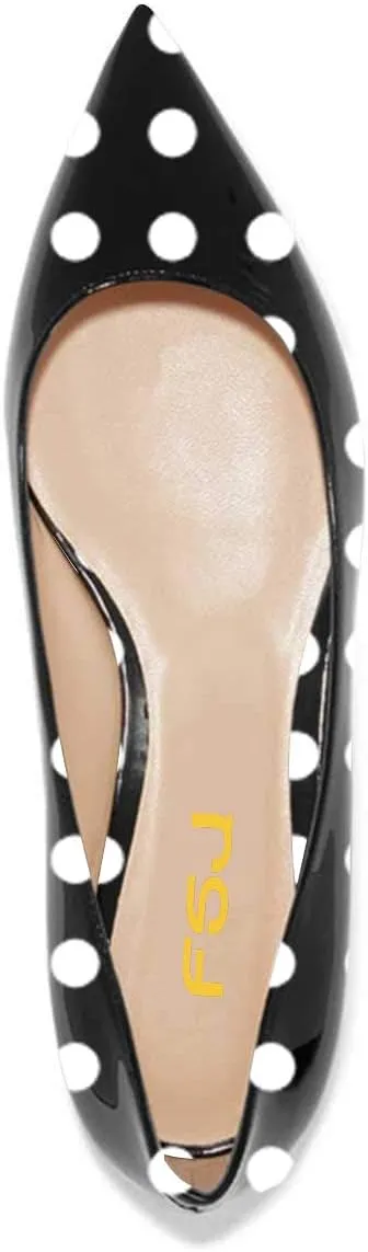 FSJ Women Novelty Pointed Toe Pumps Slip On Multicolored Flats Summer Holiday Casual Dress Shoes Size 4-15 US