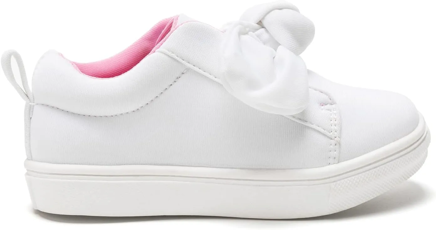 FUNKYMONKEY Girls Sneakers Lightweight Cute Bowknot Casual Walking Shoes for Toddler/Little Kids
