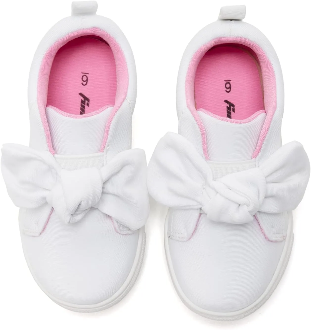 FUNKYMONKEY Girls Sneakers Lightweight Cute Bowknot Casual Walking Shoes for Toddler/Little Kids