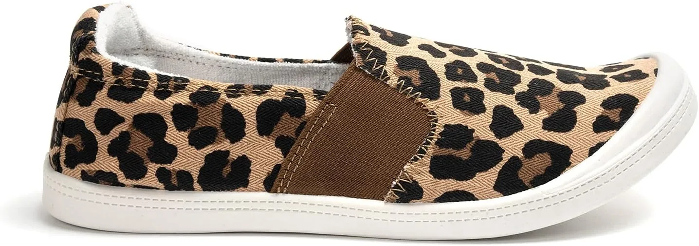 FUNKYMONKEY Shoes for Women, Comfort Low Top Canvas Slip On Sneakers Classic Casual Walking Shoes